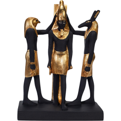 Statue of Ramses III and Horus and God Seth - 20*9*25 cm