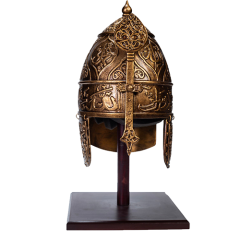 Islamic Warrior Helmet with Wooden Base - 23*23*45 cm 